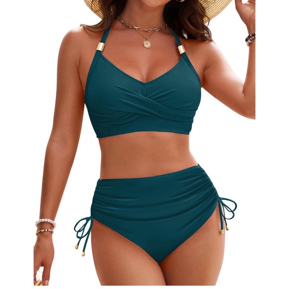 Blooming Jelly Other - Blooming Jelly Womens High Waisted Bikini Sets Drawstring Tummy Control Swimsuit